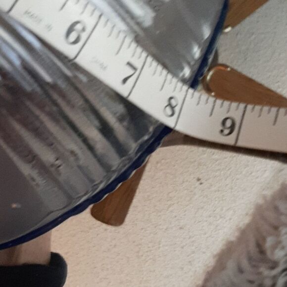 Forte Crisa Mexico Azore Blue Art Deco Glass Large Serving Bowl Vintage - Picture 6 of 6